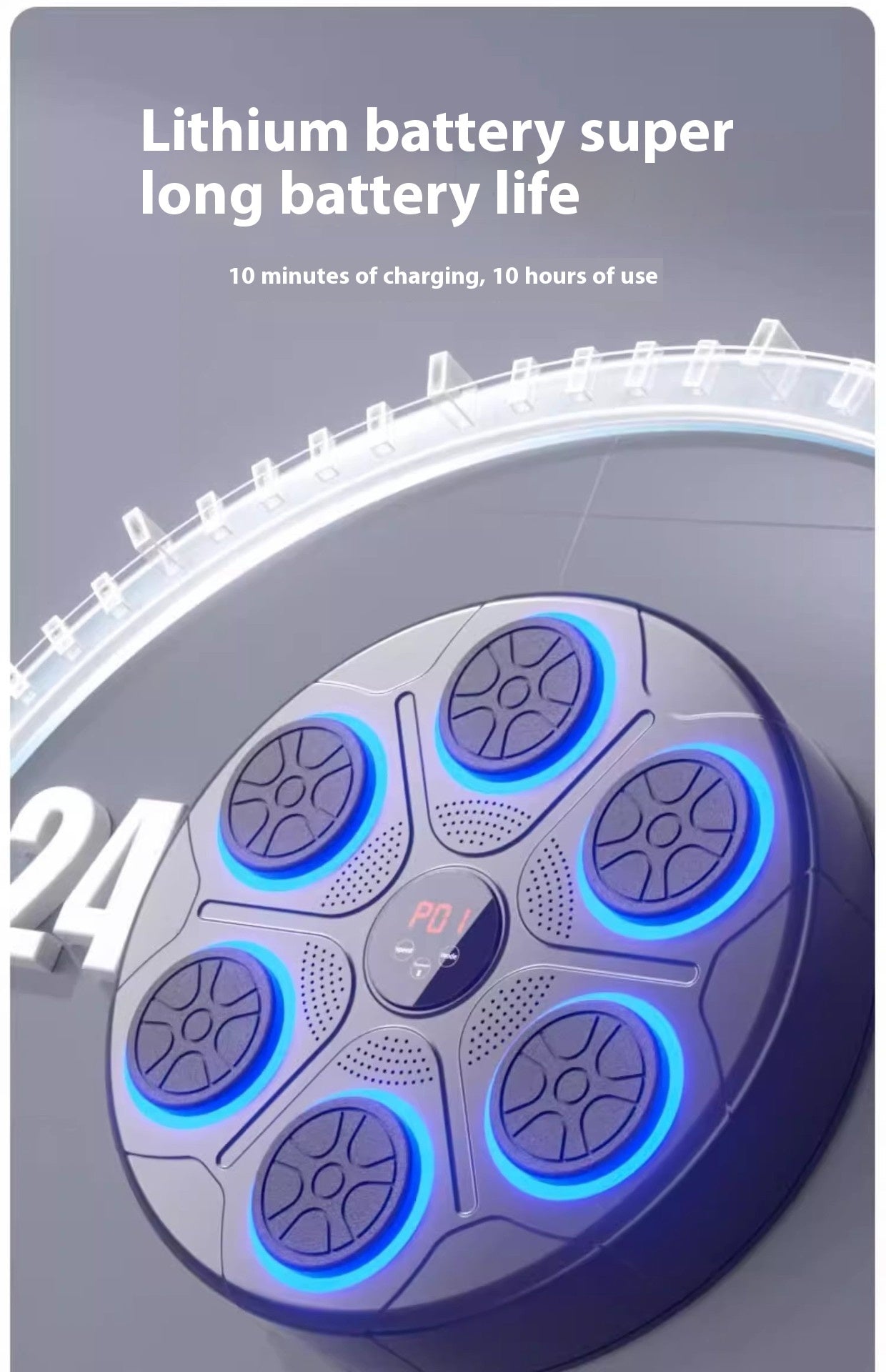 Machine de Boxe Musicale avec Lumières RGB & Bluetooth