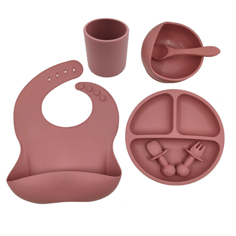 Set Repas Bébé en Silicone – Bavoir, Gobelet & Cuillère