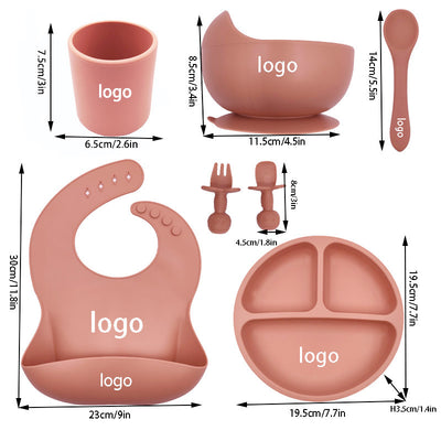 Set Repas Bébé en Silicone – Bavoir, Gobelet & Cuillère