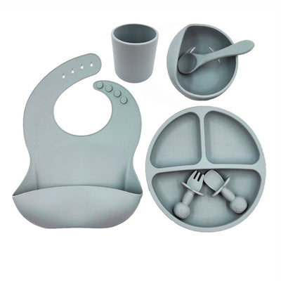 Set Repas Bébé en Silicone – Bavoir, Gobelet & Cuillère