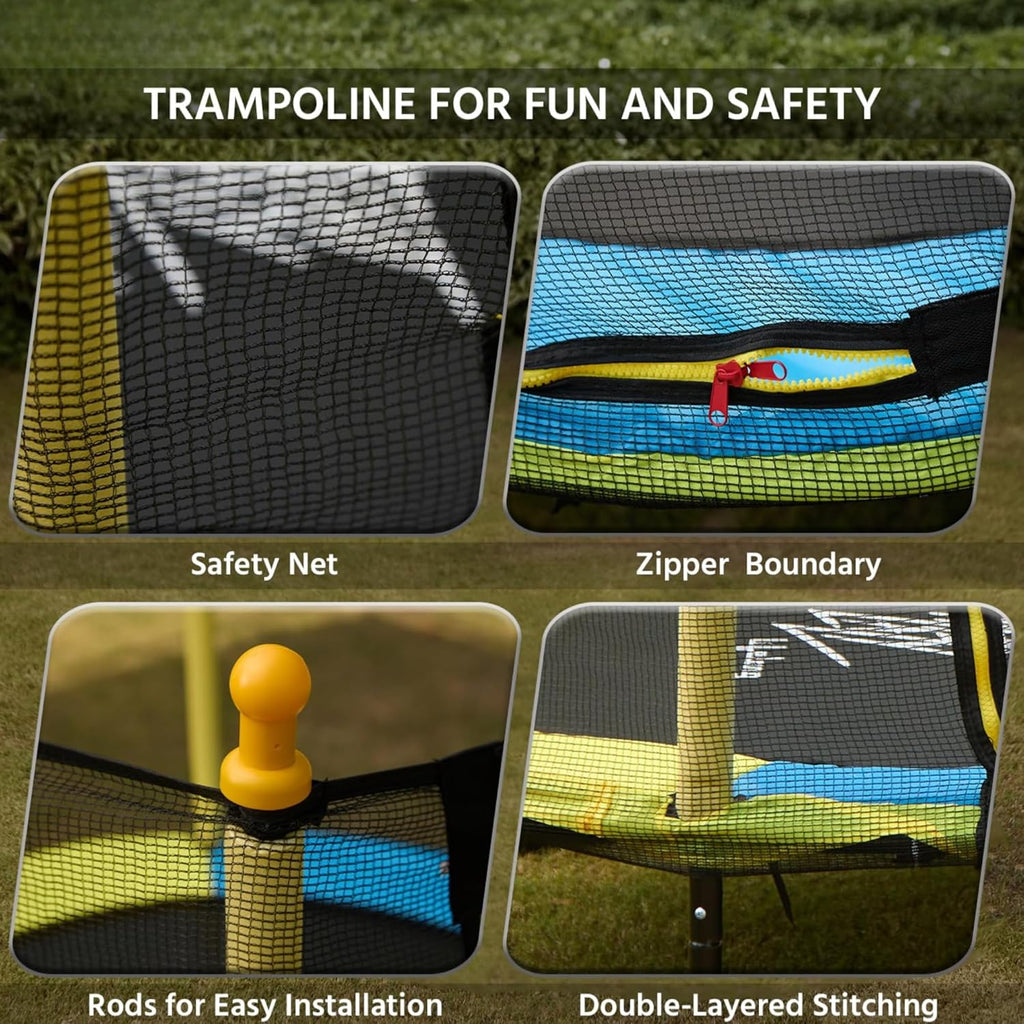 Trampolín Infantil de 1,4 m con Red de Seguridad y Patas en U