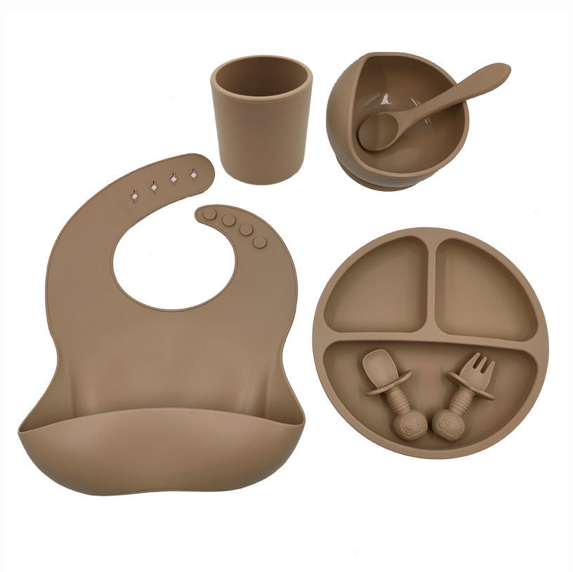 Set Repas Bébé en Silicone – Bavoir, Gobelet & Cuillère