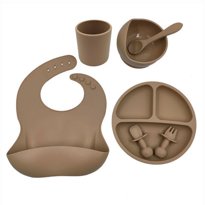 Set Repas Bébé en Silicone – Bavoir, Gobelet & Cuillère