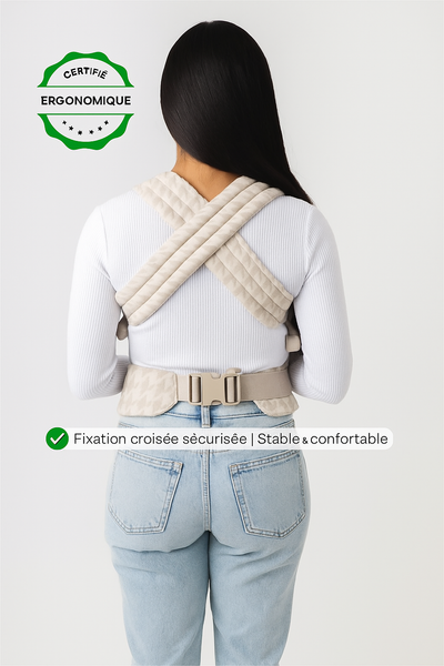 Porte-bébé Angel – Lin & Coton, Ajustable XS–XL, Ventral & Dorsal (7–16 kg)