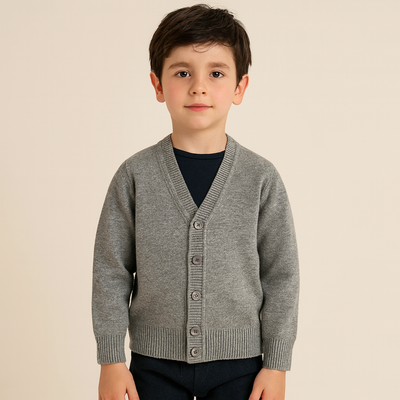 Pull en Coton Uni – Confort & Style pour Garçons (2 à 12 ans)