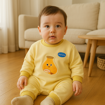 Barboteuse Banane d’Automne – Douceur & Tendresse pour Bébé (0 à 2 ans)