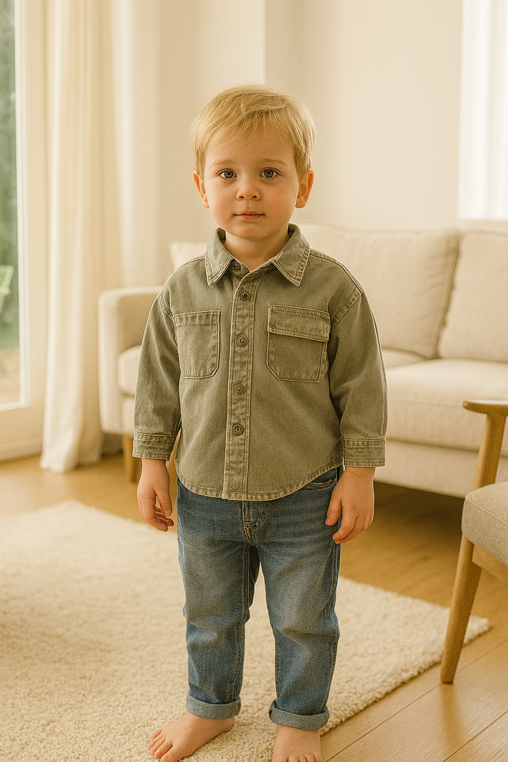 Chemise d’Automne – Élégance & Confort pour Enfants (1 à 6 ans)