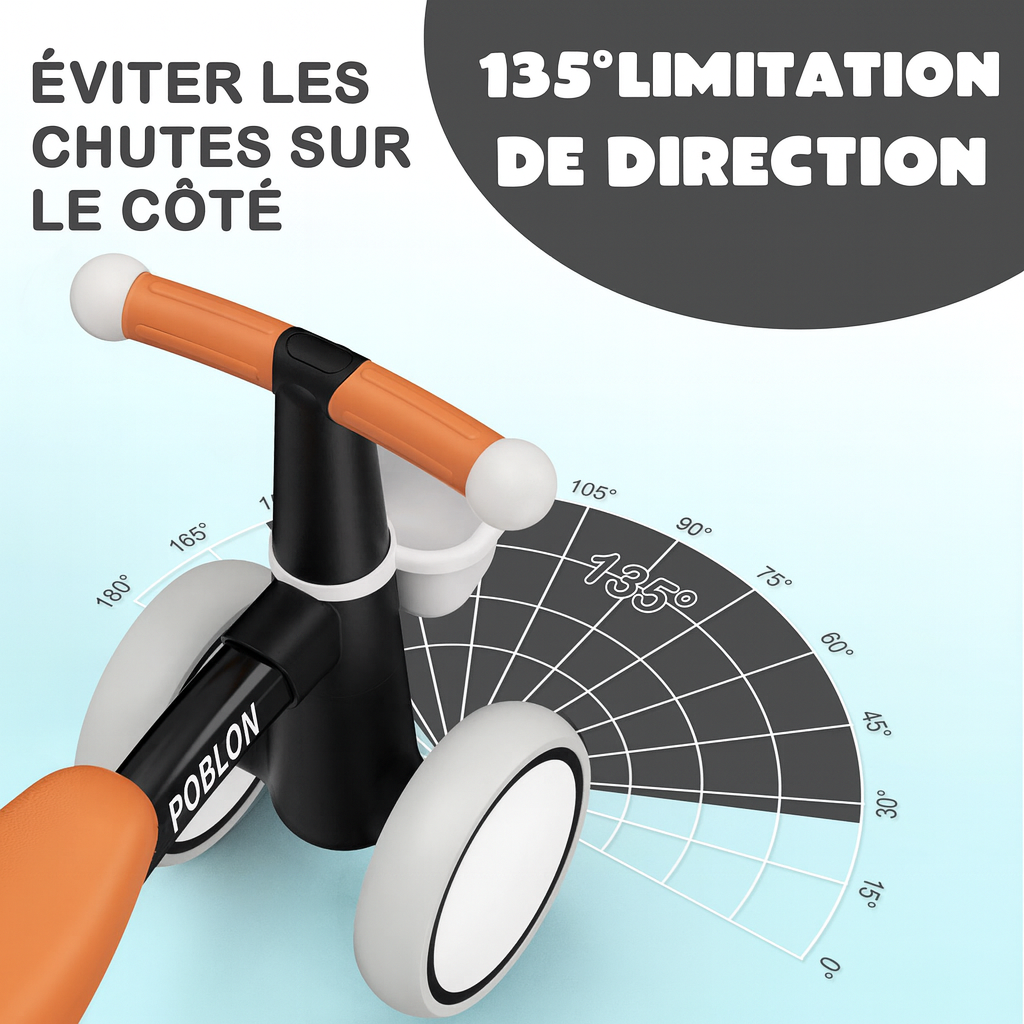 Vélo d’Équilibre Bébé – 4 Roues Sécurisées (12–24 mois)