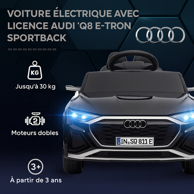 Audi Q8 e-tron Sportback 12V – Voiture Électrique Enfant Officielle, RC & Lumières