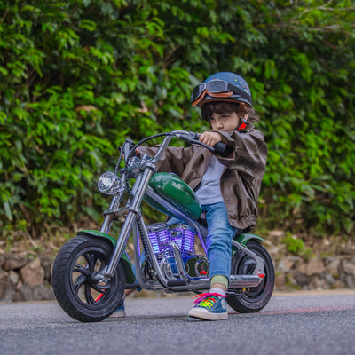 Moto Électrique Cruiser 12" – 24V 160W, LED & Bluetooth - Bleu