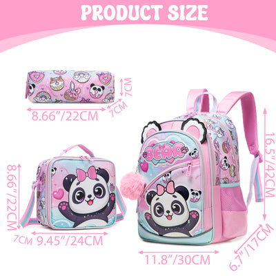Pack Sac à Dos  Chat Panda – 3 pièces