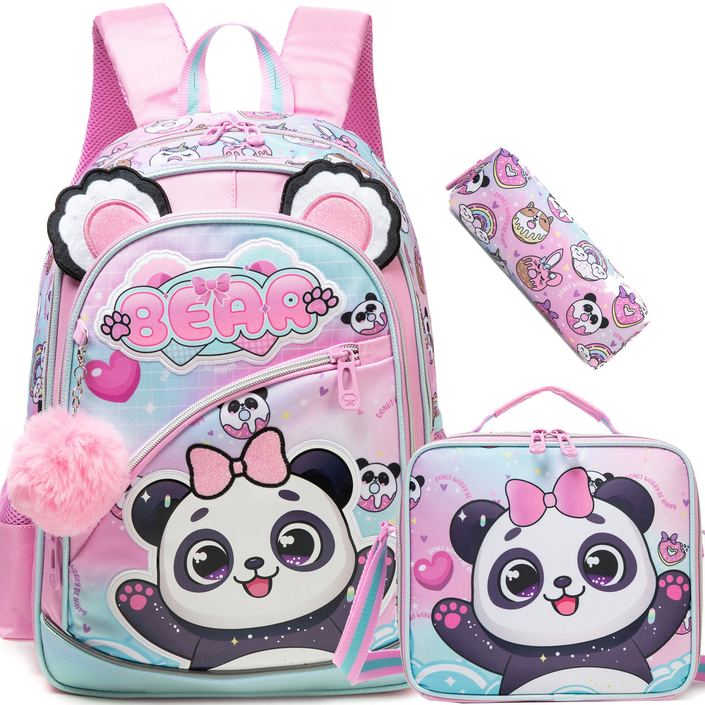Pack Sac à Dos  Chat Panda – 3 pièces