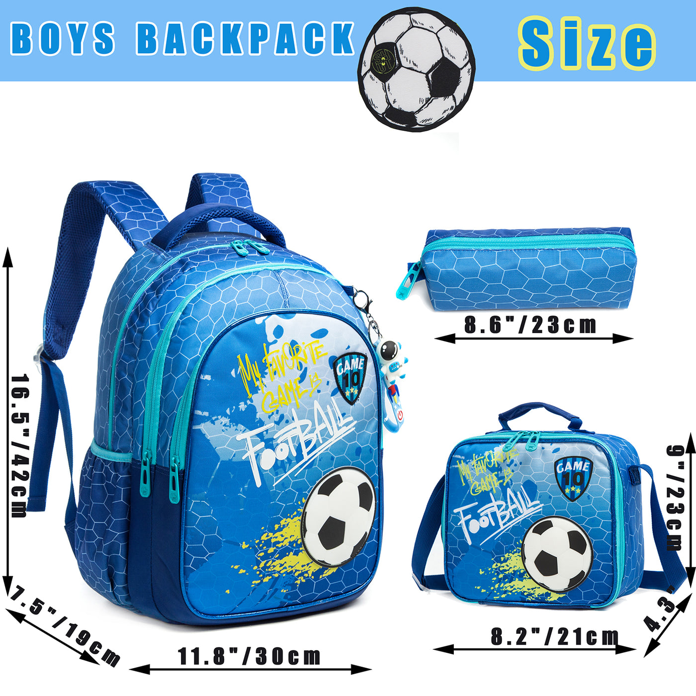 Pack Sac à Dos  Football – 3 pièces