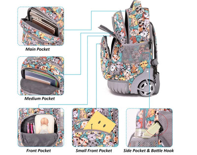 Cartable à roulettes enfant pratique et robuste - Cats