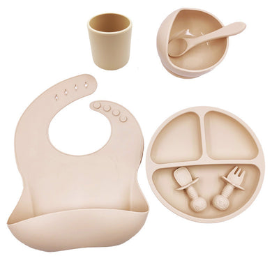 Set Repas Bébé en Silicone – Bavoir, Gobelet & Cuillère
