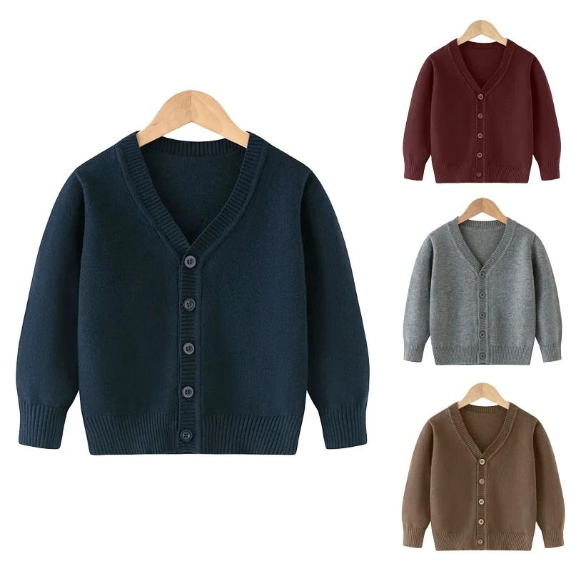 Pull en Coton Uni – Confort & Style pour Garçons (2 à 12 ans)