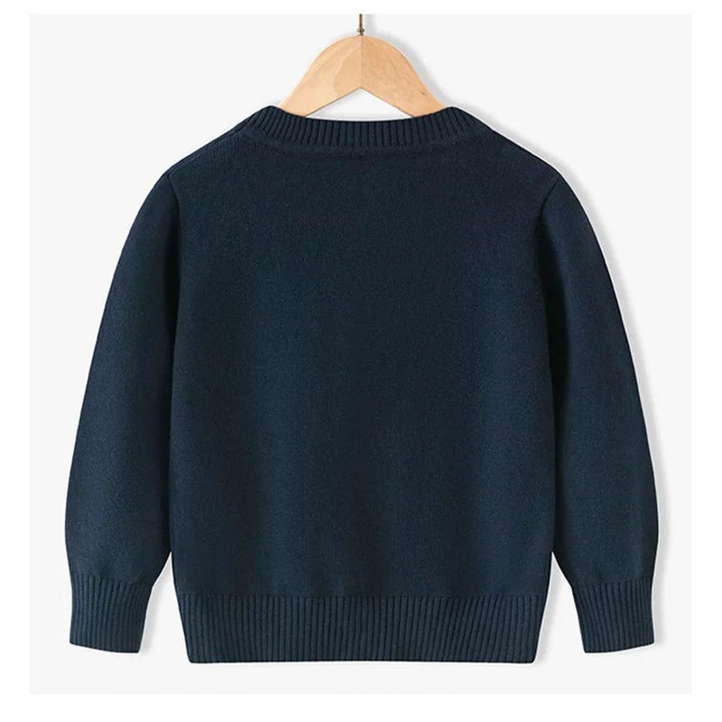 Pull en Coton Uni – Confort & Style pour Garçons (2 à 12 ans)