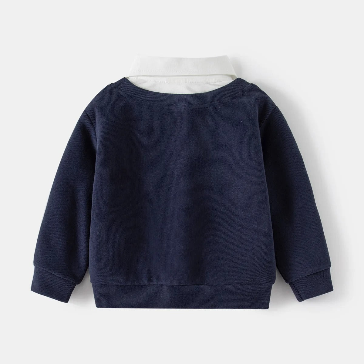 Sweat-Shirt 2-en-1 en Tricot – Style Chemise à Col V pour Garçons (2 à 6 ans)