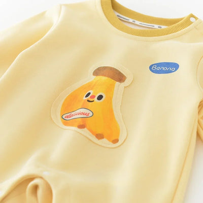 Barboteuse Banane d’Automne – Douceur & Tendresse pour Bébé (0 à 2 ans)