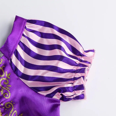 Robe de Princesse Raiponce Disney – Costume Violet à Manches Bouffantes (2 à 10 ans)