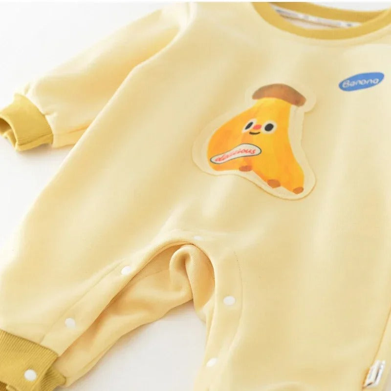 Barboteuse Banane d’Automne – Douceur & Tendresse pour Bébé (0 à 2 ans)