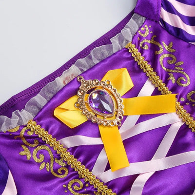 Robe de Princesse Raiponce Disney – Costume Violet à Manches Bouffantes (2 à 10 ans)