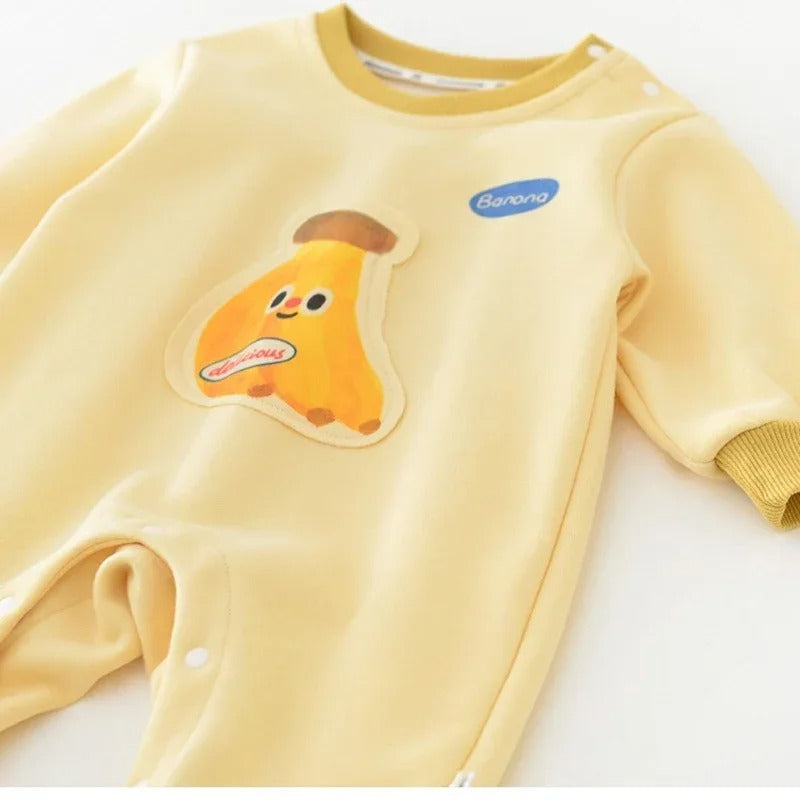 Barboteuse Banane d’Automne – Douceur & Tendresse pour Bébé (0 à 2 ans)