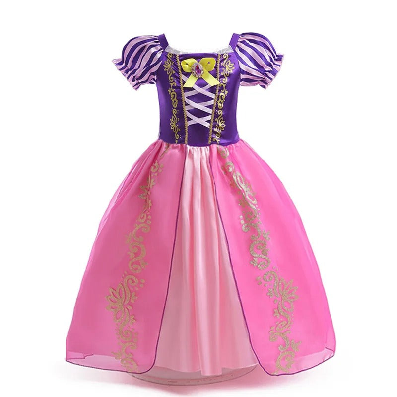 Robe de Princesse Raiponce Disney – Costume Violet à Manches Bouffantes (2 à 10 ans)