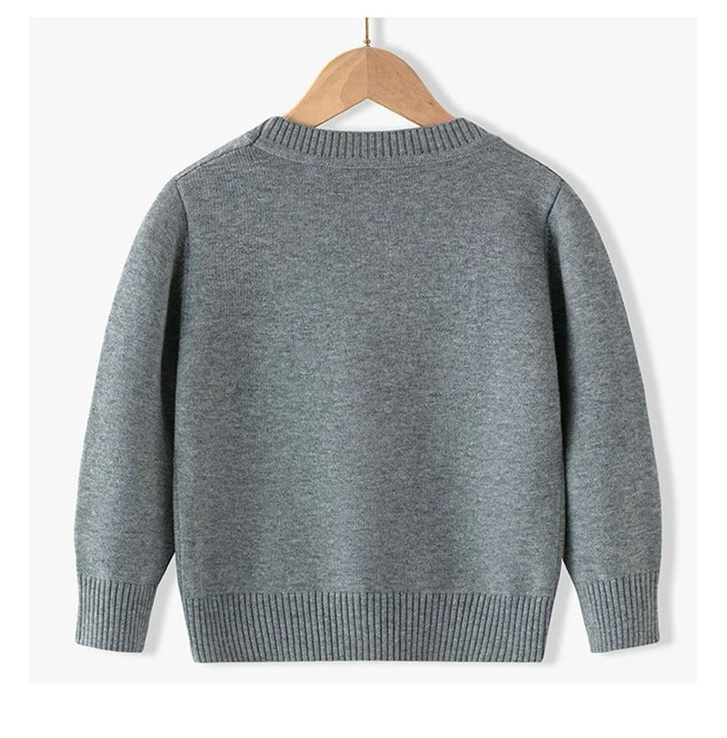 Pull en Coton Uni – Confort & Style pour Garçons (2 à 12 ans)